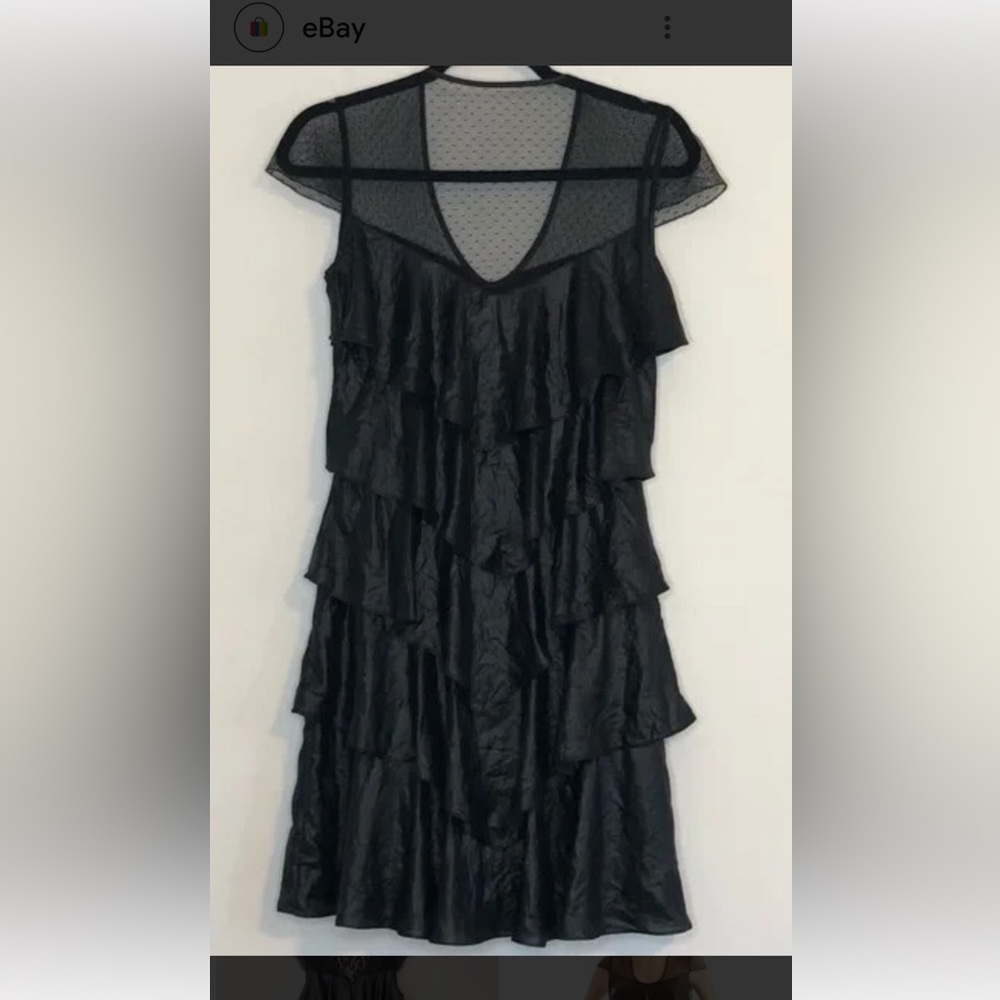 Women’s szS BCBG MAXAZRIA black Celine layered cocktail dress whimsygoth NWT